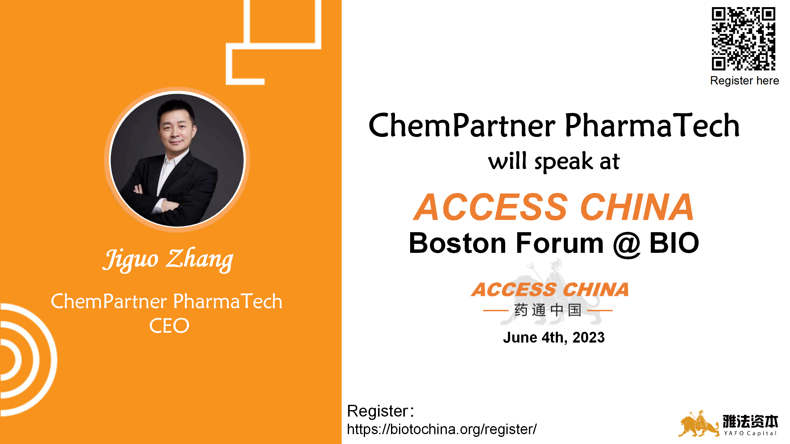 ChemPartnerPharmaTech to Speak at ACCESS CHINA Boston Forum ...